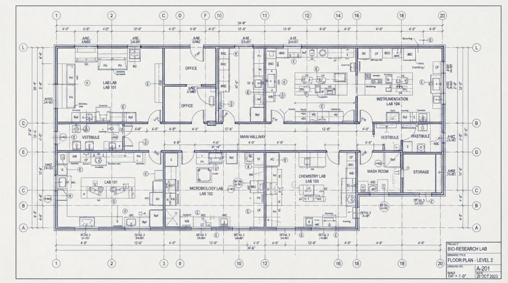 Laboratuvar teknik çizimi ve 3D mühendislik modeli — HEF2LAB mühendislik tasarımı